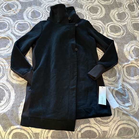 Lululemon Lab Black Yumi Asymmetrical Sweater Wrap New Size 4 - Picture 5 of 13